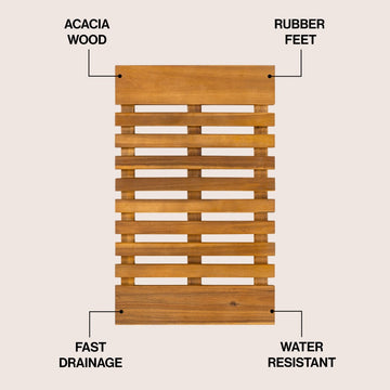 Paige Modern Classic Acacia Wood Slat Mat